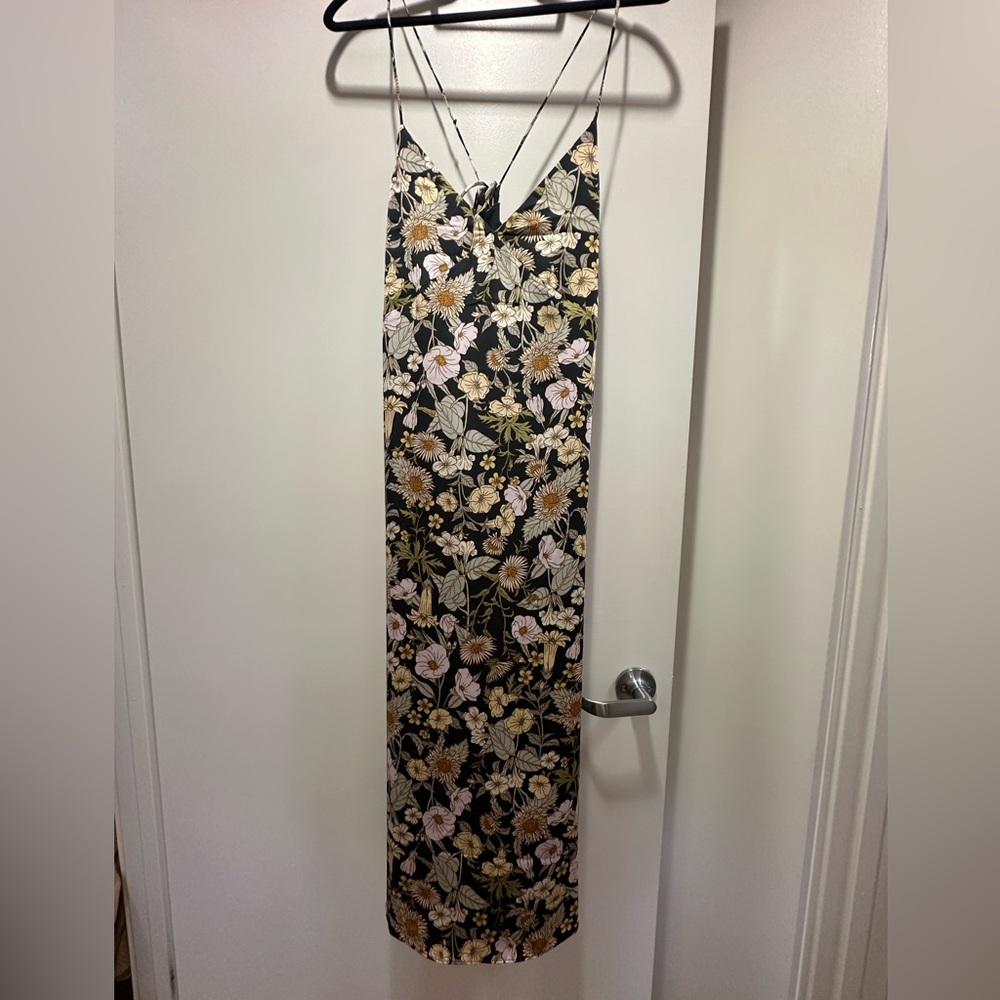 H&M Black Floral Slip Dress